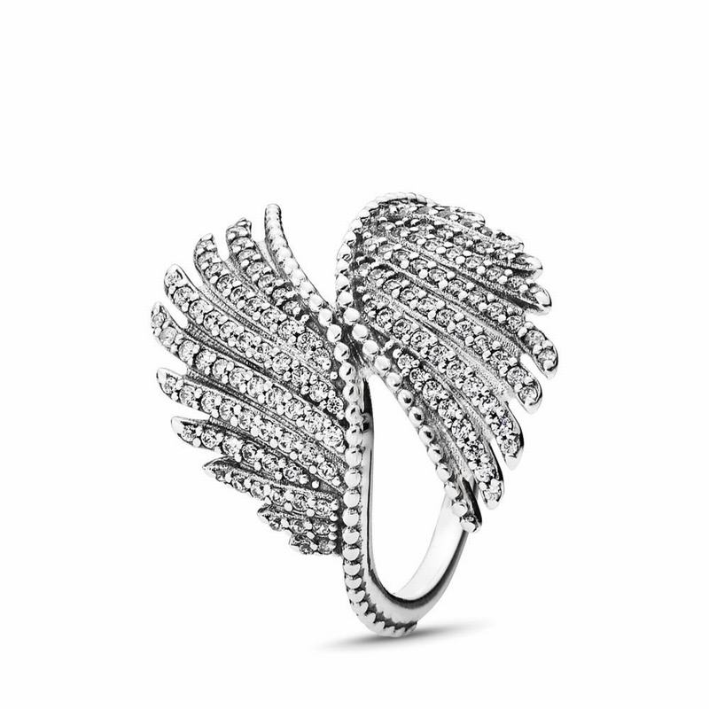 Pandora Majestic Feathers Statement Ring - Sterling Silver/Cubic Zirconia - Canada | OK3583CH